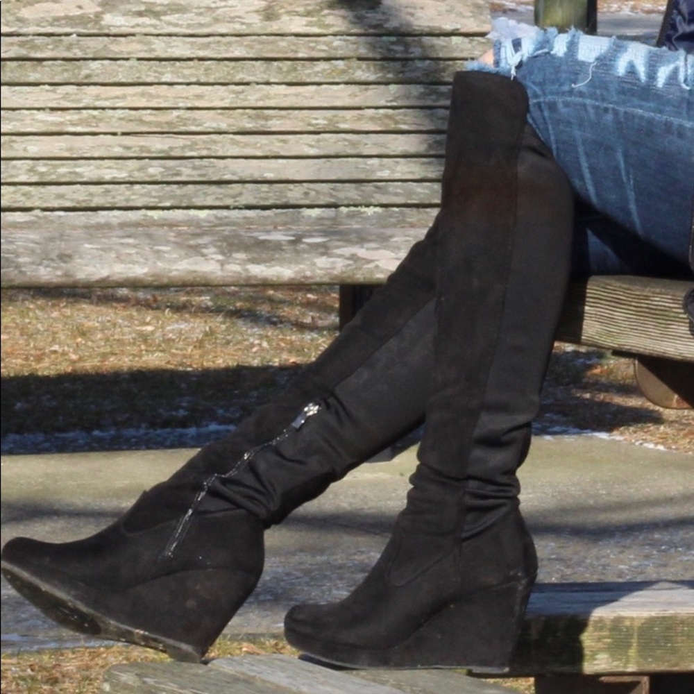 black knee high boots